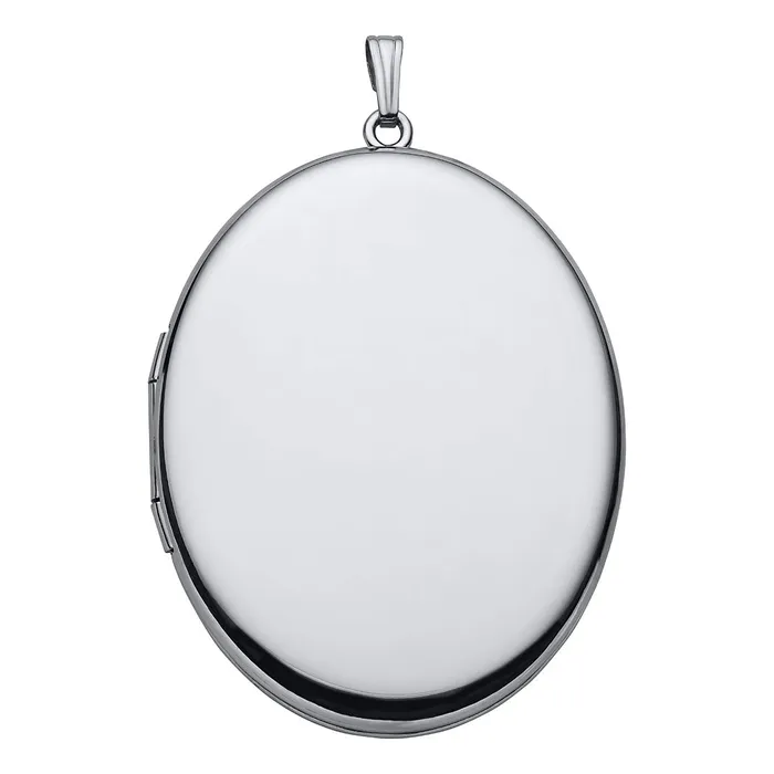 Croghans Sterling Silver 39x47mm Oval Locket Necklace Necklaces
