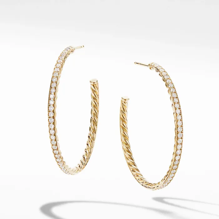 David Yurman Earrings David Yurman Medium Diamond Hoop Earrings