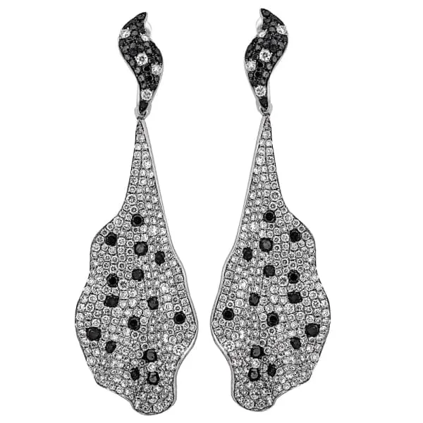 Diamond Source NYC Gorgeous 18K white gold micro pave diamond long Chandelier earrings EAR4564775 Earrings