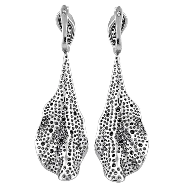 Diamond Source NYC Gorgeous 18K white gold micro pave diamond long Chandelier earrings EAR4564775 Earrings
