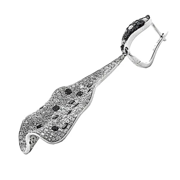Diamond Source NYC Gorgeous 18K white gold micro pave diamond long Chandelier earrings EAR4564775 Earrings