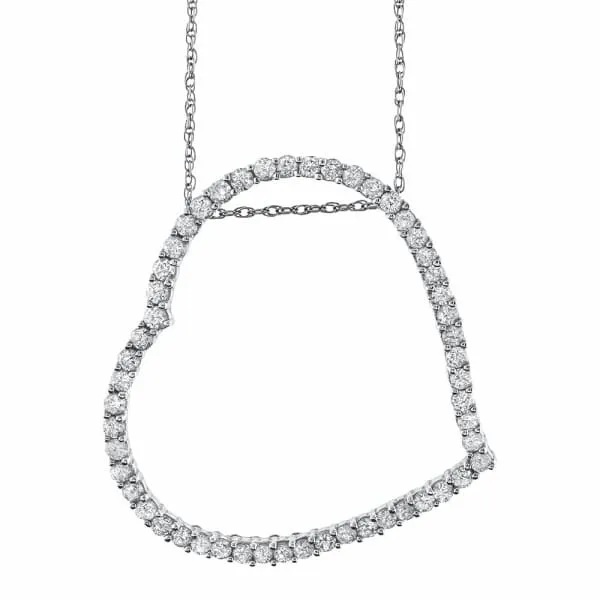 Diamond Source NYC Necklaces 18kt White Gold Heart Shape Pendant of 110ct diamonds PEN4575 Diamond Source NYC Necklaces 18kt White Gold Heart Shape Pendant of 110ct diamonds PEN4575