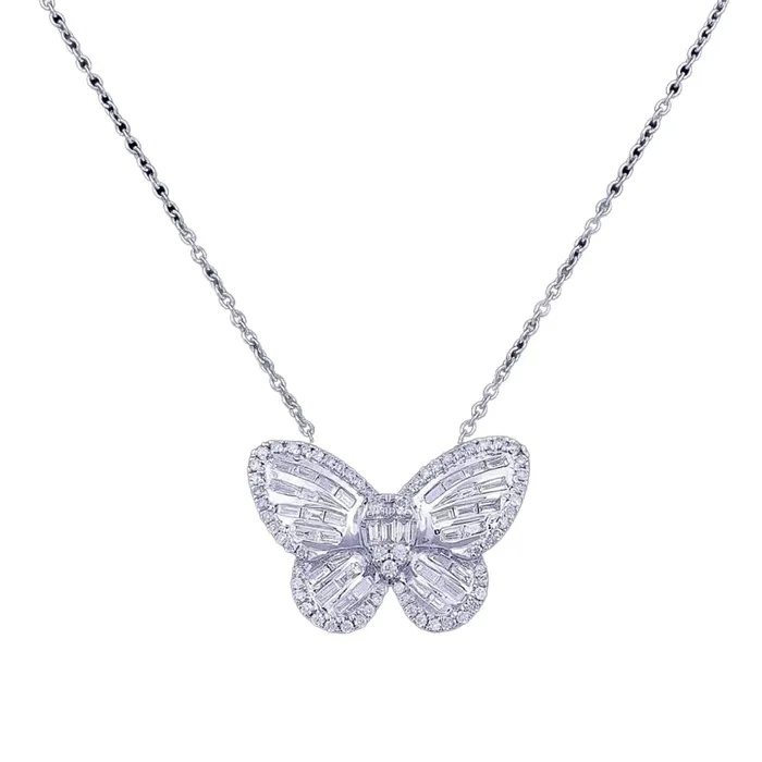 Diamond Source NYC Necklaces Beautiful Butterfly necklace 14k White Gold 090ct diamonds PS0219 Diamond Source NYC Necklaces Beautiful Butterfly necklace 14k White Gold 090ct diamonds PS0219