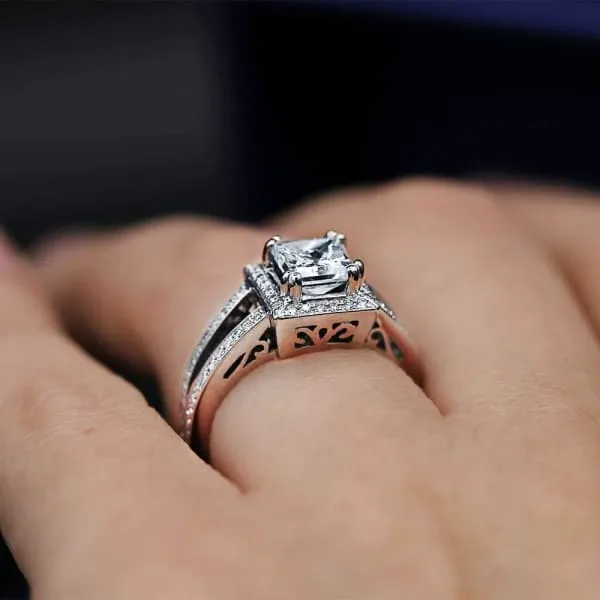 Diamond Source NYC Rings Extraordinary Engagement Ring with center 116ct Princess Cut Diamond RN17500 Diamond Source NYC Rings Extraordinary Engagement Ring with center 116ct Princess Cut Diamond RN17500