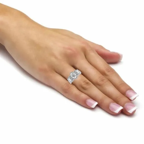 Diamond Source NYC Rings Platinum Engagement Ring With Center Diamond 151ct Oval Shape SET1711500