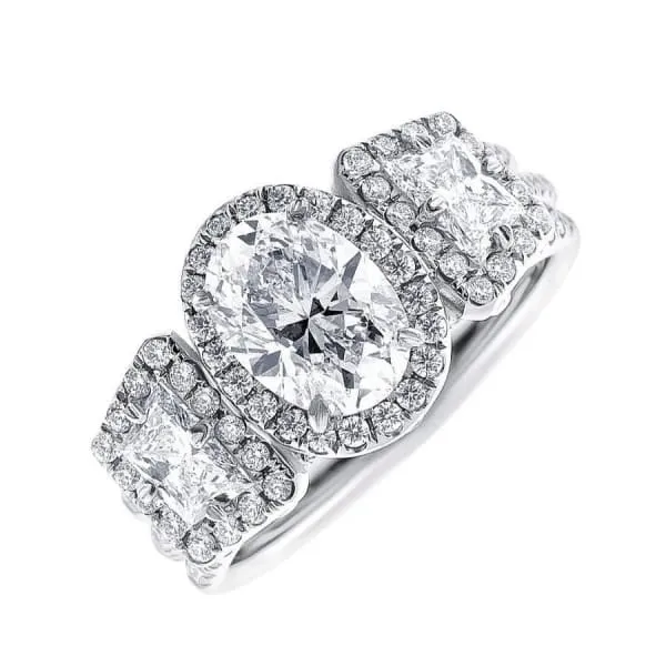 Diamond Source NYC Rings Platinum Engagement Ring With Center Diamond 151ct Oval Shape SET1711500