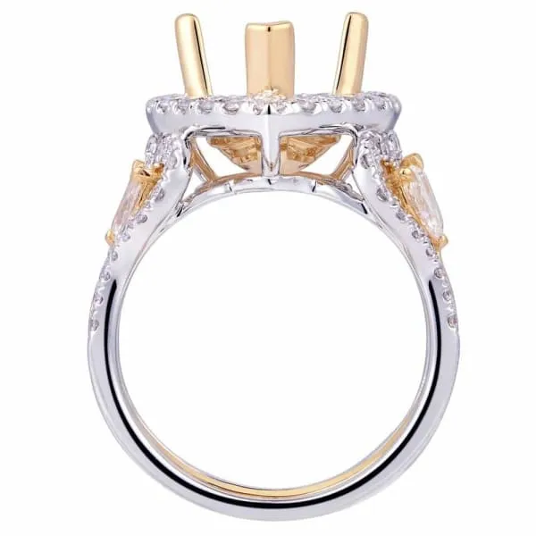 Diamond Source NYC Rings Romantic lovely heart design halo setting 18k white and yellow gold ring with 130ct diamonds Diamond Source NYC Rings Romantic lovely heart design halo setting 18k white and yellow gold ring with 130ct diamonds