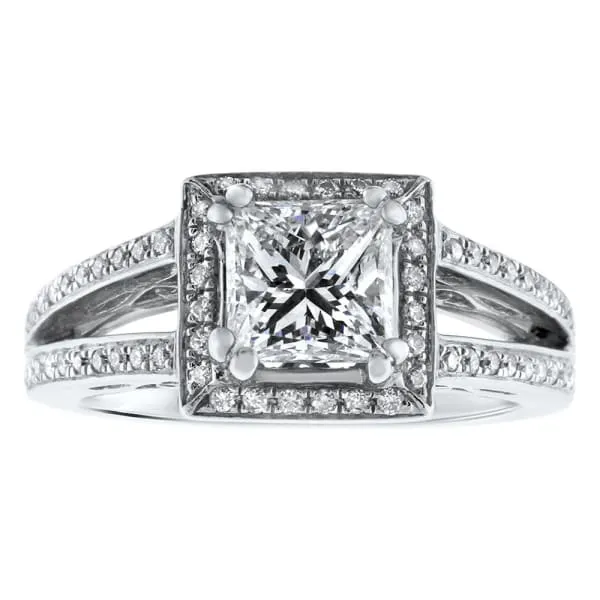 Diamond Source NYC Split Shank Diamond Engagement Ring Set in 18K White Gold 166ct tw Princess Cut Round Brilliant Natural Diamonds Rings Diamond Source NYC Split Shank Diamond Engagement Ring Set in 18K White Gold 166ct tw Princess Cut Round Brilliant Natural Diamonds Rings