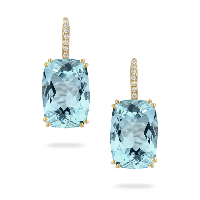 Doves 18K White Gold Sky Blue Topaz and Diamond Drop Earrings Doves Earrings Doves 18K White Gold Sky Blue Topaz and Diamond Drop Earrings Doves Earrings