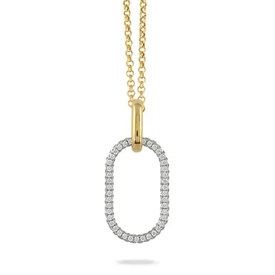 Doves 18K Yellow and White Gold Open Diamond Pendant Doves PreStyled Sets