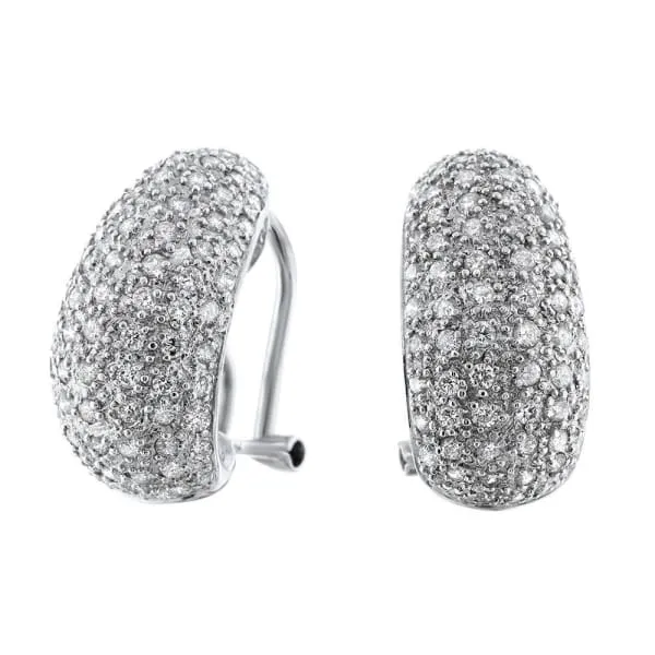 Earrings 14kt White Gold Huggy Pave Earrings 923ct Diamonds EAR2097 Diamond Source NYC Earrings 14kt White Gold Huggy Pave Earrings 923ct Diamonds EAR2097 Diamond Source NYC