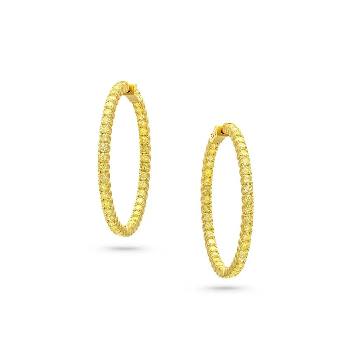Earrings CJ Charles Jewelers Rivire Natural Yellow Diamond Hoop Earrings Earrings CJ Charles Jewelers Rivire Natural Yellow Diamond Hoop Earrings