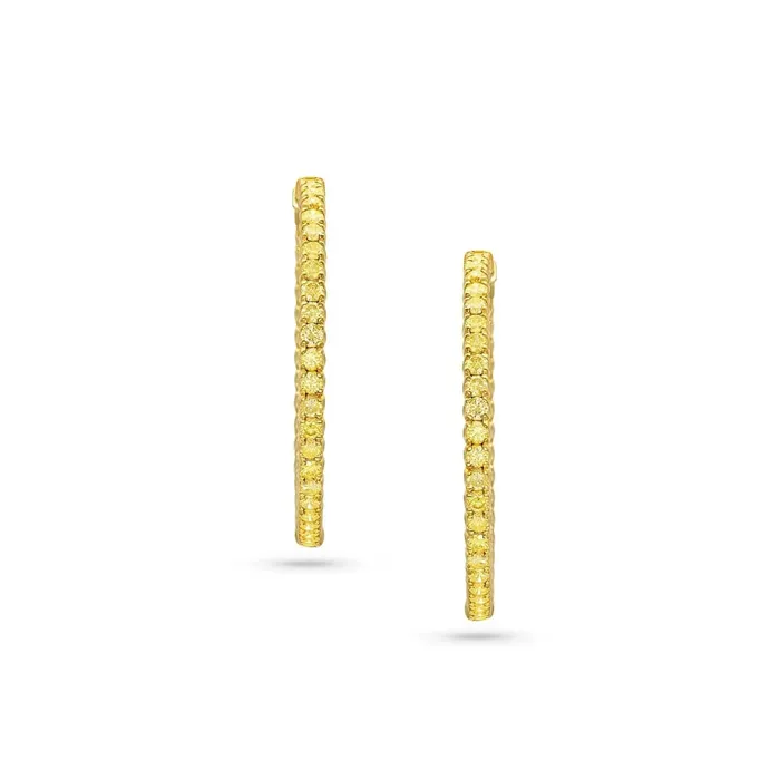 Earrings CJ Charles Jewelers Rivire Natural Yellow Diamond Hoop Earrings