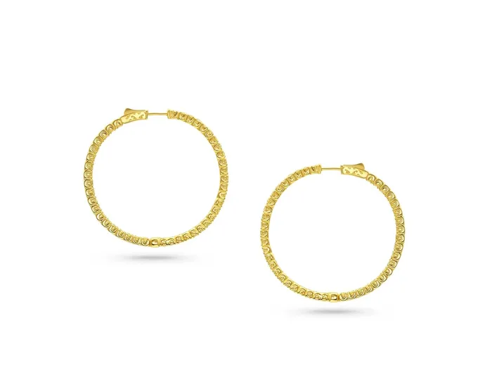 Earrings CJ Charles Jewelers Rivire Natural Yellow Diamond Hoop Earrings