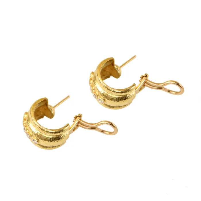Earrings Elizabeth Locke Elizabeth Locke Diamond Amalfi Hoop Earrings