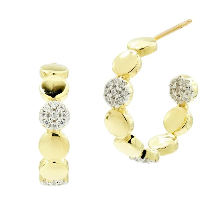 Earrings Freida Rothman Freida Rothman Radiance Pav Station Hoop Earrings