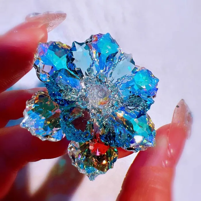 Earrings IntoResin IntoResin Handmade Crystal Flower Brooch Resin Mold Original Design