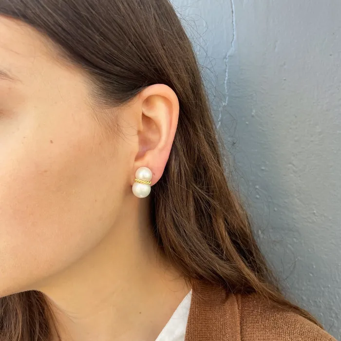 Earrings Mazza Peanut Pearl 14K Yellow Gold Earrings Mazza