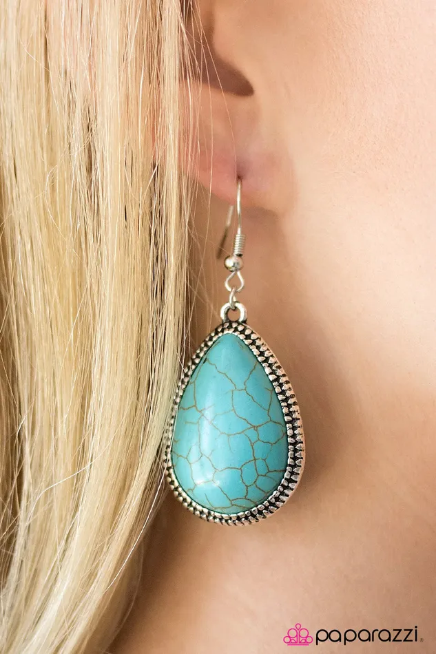 Earrings Paparazzi Earring Desert Tears Blue Paparazzi Jewelry