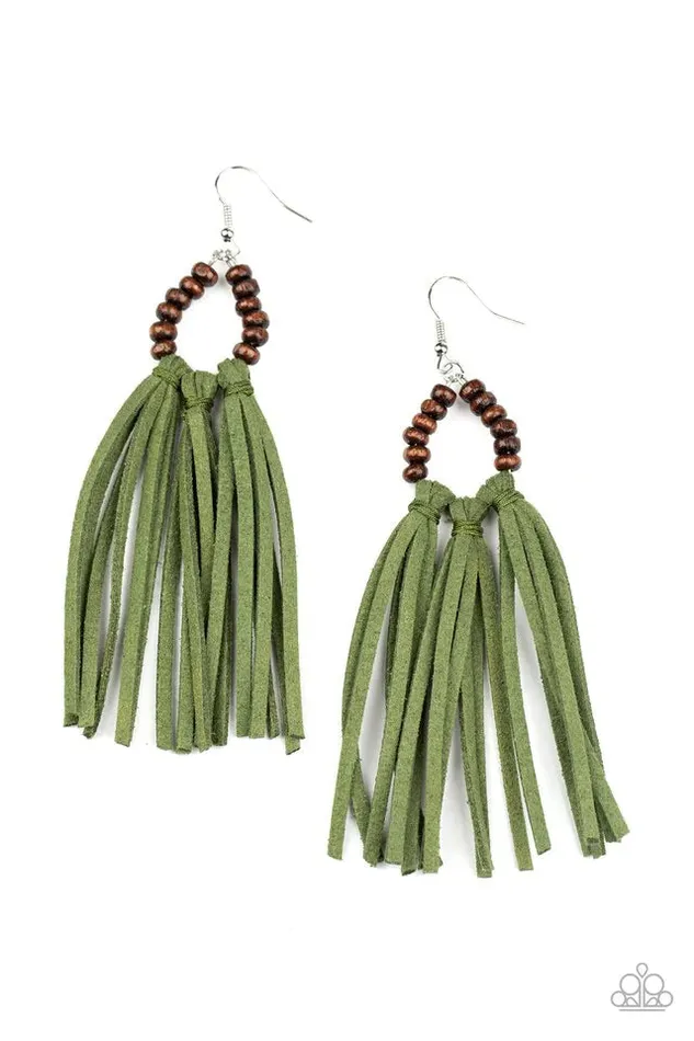 Earrings Paparazzi Earring Easy To PerSUEDE Green Paparazzi Jewelry