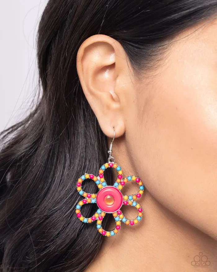 Earrings Paparazzi Earring FLOWER Forward Orange Paparazzi Jewelry