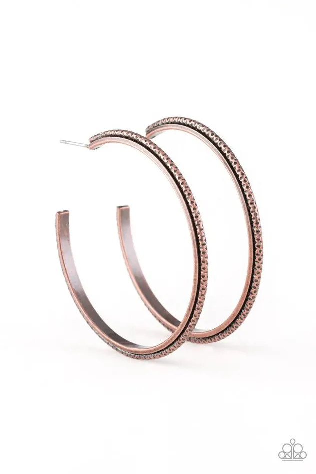 Earrings Paparazzi Earring Girl Gang Copper Paparazzi Jewelry