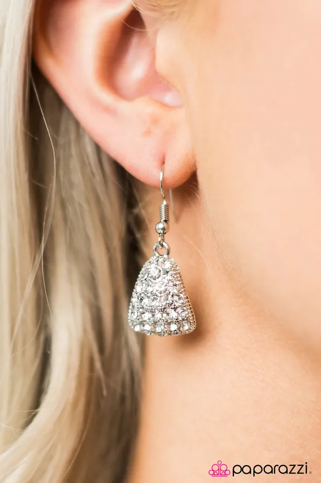 Earrings Paparazzi Earring My Time To Shine White Paparazzi Jewelry