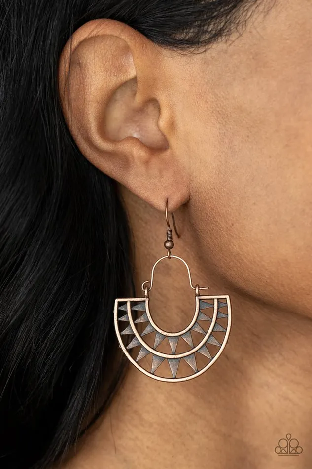 Earrings Paparazzi Earring Solar Surge Copper Paparazzi Jewelry