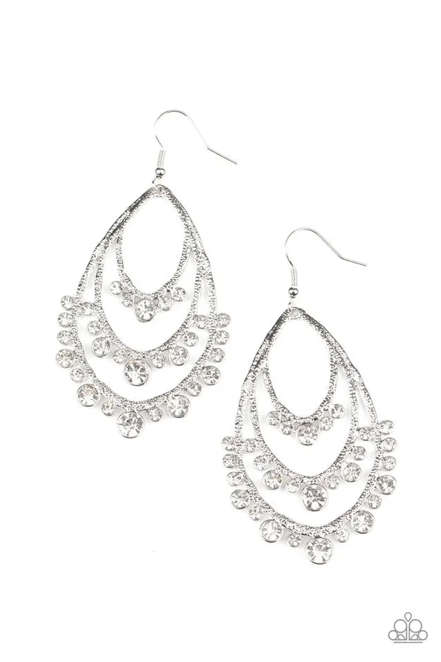 Earrings Paparazzi Jewelry Paparazzi Earring Break Out In TIERS White Earrings Paparazzi Jewelry Paparazzi Earring Break Out In TIERS White