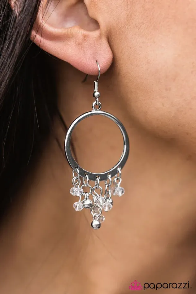 Earrings Paparazzi Jewelry Paparazzi Earring Crystal Chandeliers White