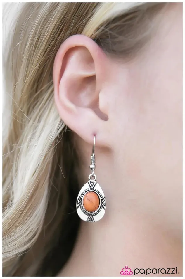 Earrings Paparazzi Jewelry Paparazzi Earring Deserted Islands Orange