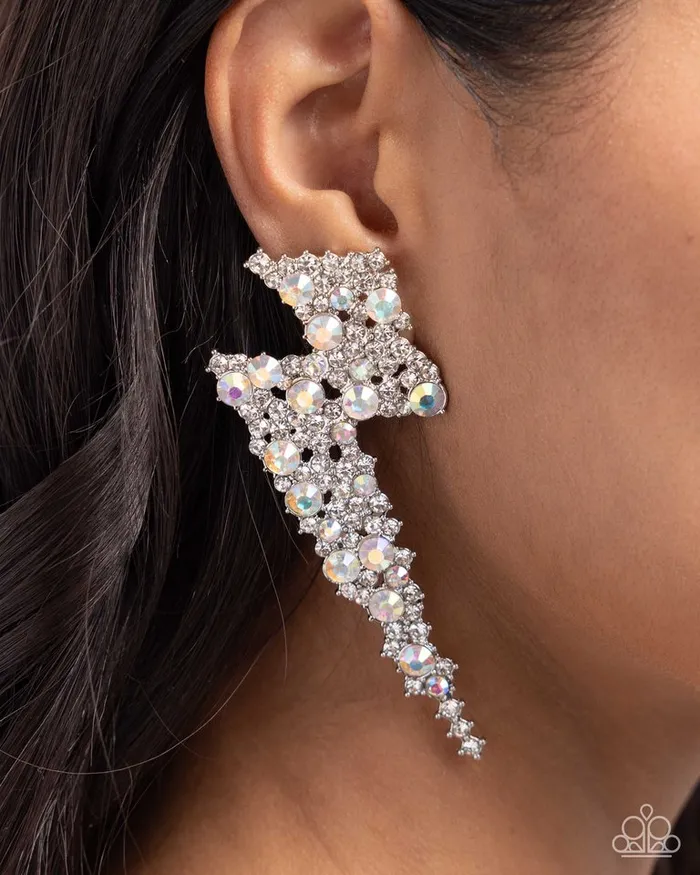 Earrings Paparazzi Jewelry Paparazzi Earring Electric Effulgence White