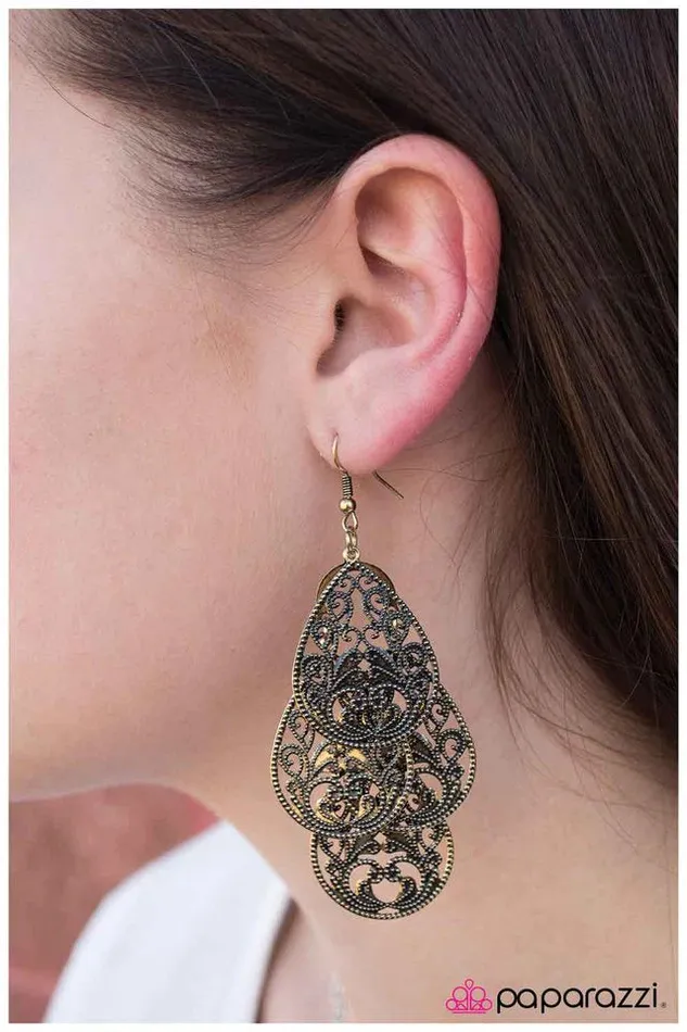 Earrings Paparazzi Jewelry Paparazzi Earring Go For Baroque Brass