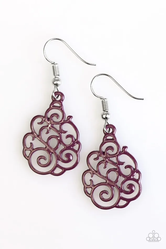 Earrings Paparazzi Jewelry Paparazzi Earring Happy DAZE Purple