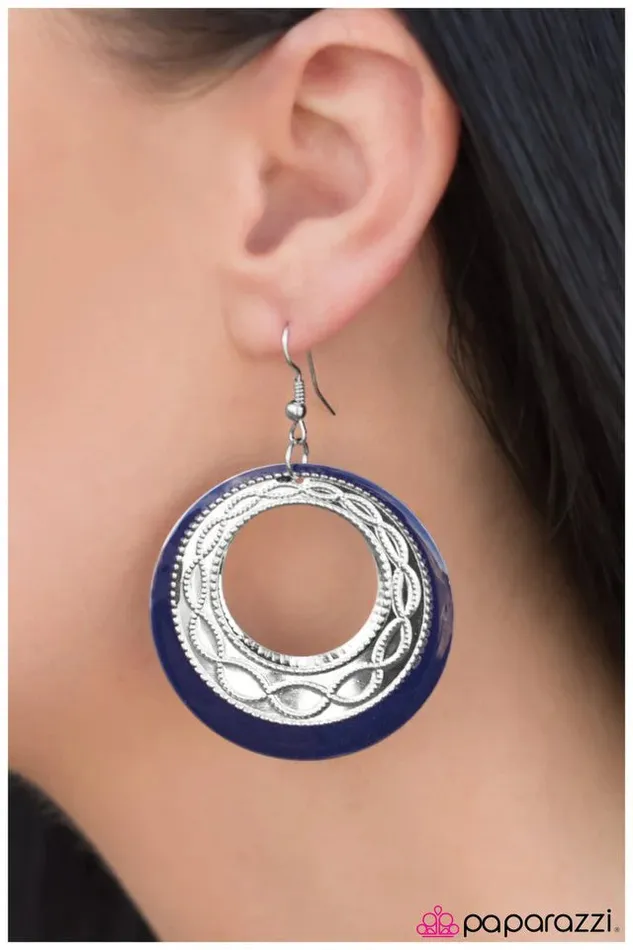Earrings Paparazzi Jewelry Paparazzi Earring Intertwining Melodies Blue