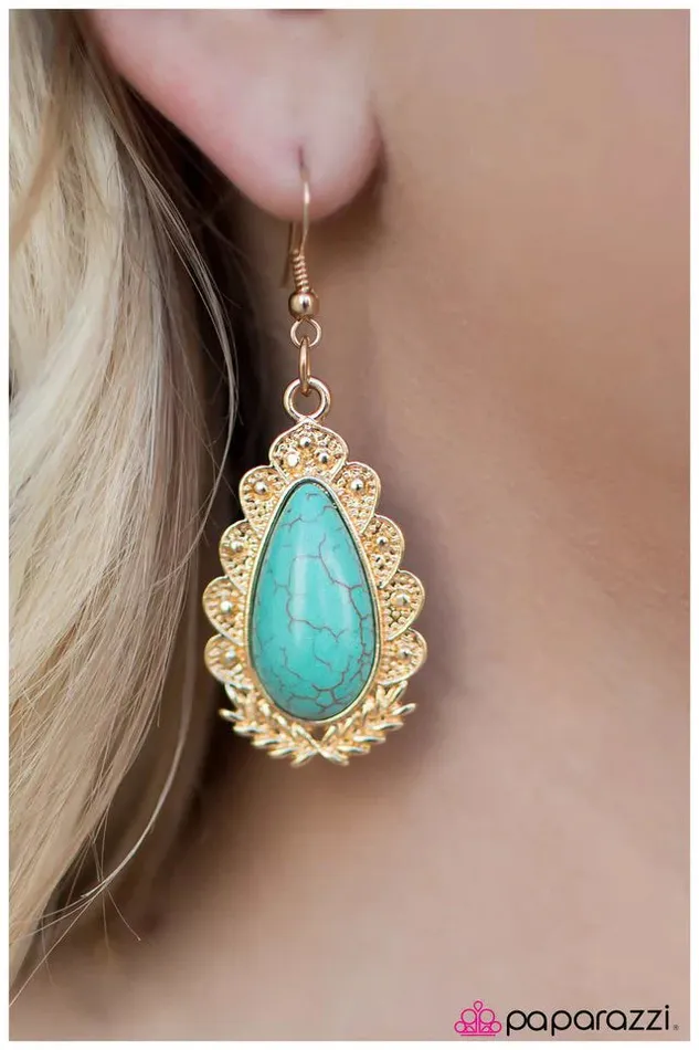 Earrings Paparazzi Jewelry Paparazzi Earring Living Like Royalty Blue