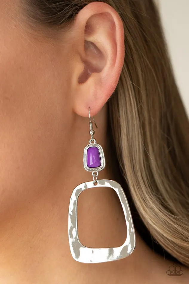 Earrings Paparazzi Jewelry Paparazzi Earring Material Girl Mod Purple