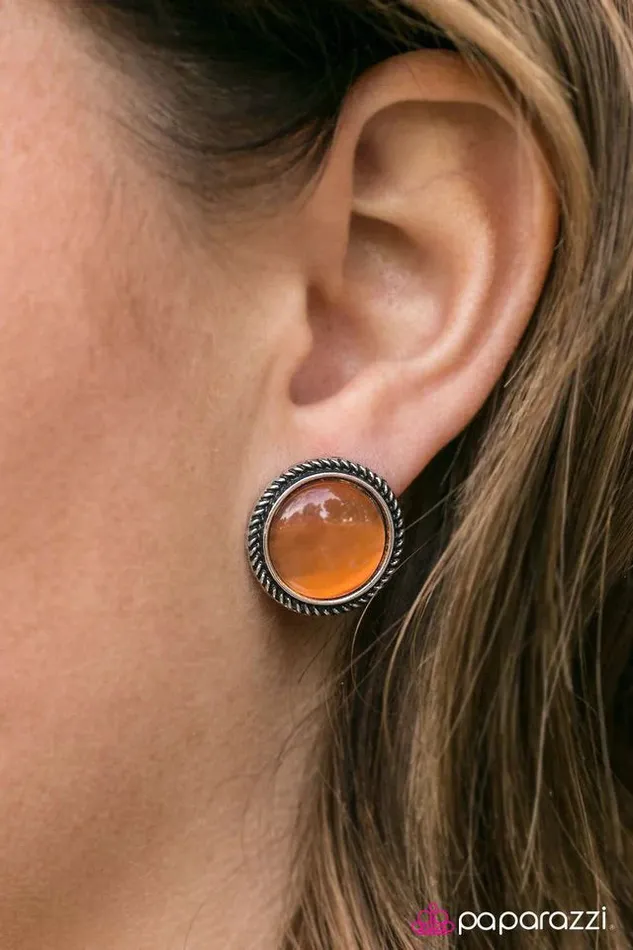 Earrings Paparazzi Jewelry Paparazzi Earring Moon Swoon Orange