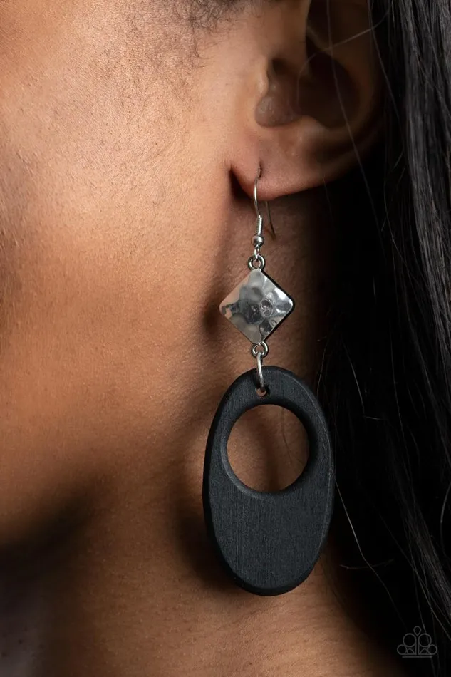 Earrings Paparazzi Jewelry Paparazzi Earring Retro Reveal Black