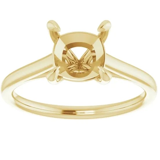 Engagement Collections Rings 14K Yellow Gold 8x8 Cushion Solitaire Ring