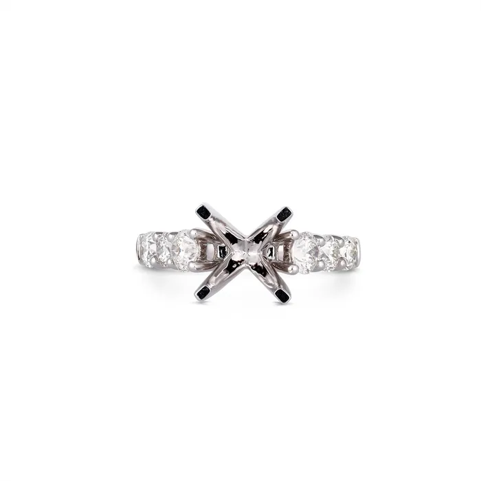 Engagement Collections Rings 18K White Gold Semi Mount Round Diamond Ring Engagement Collections Rings 18K White Gold Semi Mount Round Diamond Ring