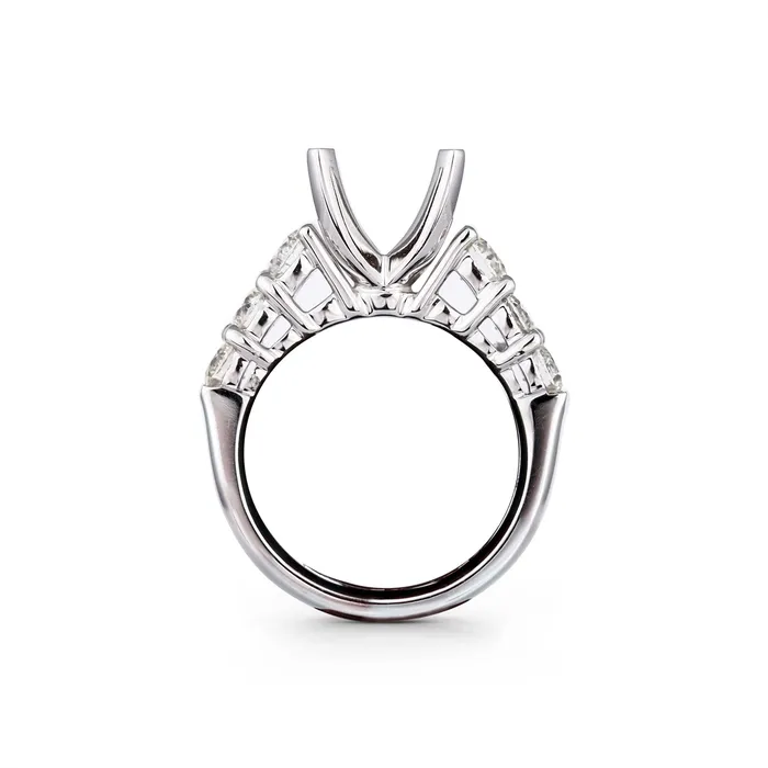 Engagement Collections Rings 18K White Gold Semi Mount Round Diamond Ring