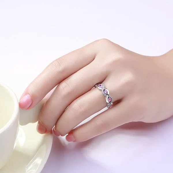 Engraved Sterling Silver Twist Ring with Family Birthstones Perfect for Mothers Anniversaries and Special Occasions Belbren Rings