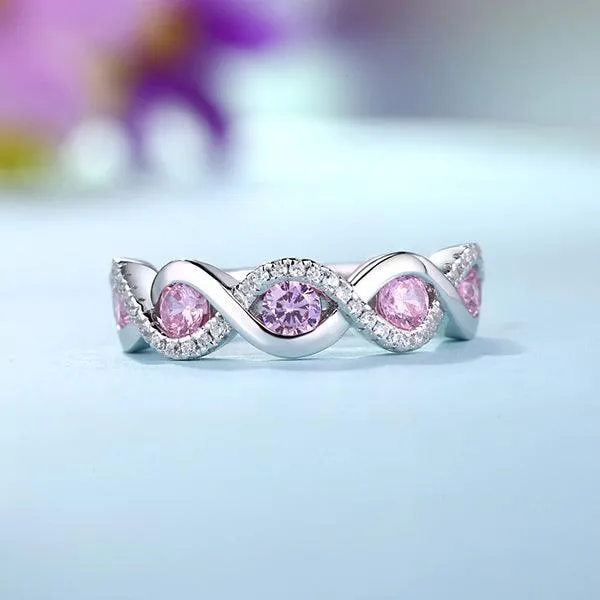 Engraved Sterling Silver Twist Ring with Family Birthstones Perfect for Mothers Anniversaries and Special Occasions Belbren Rings
