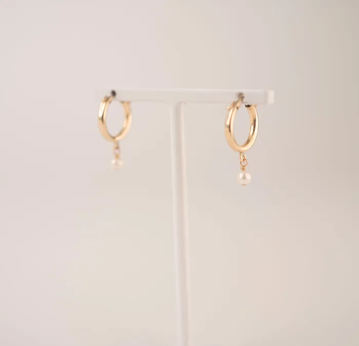 Gold Filled Pearl Clasp Hoops TheRoseGypsy Earrings