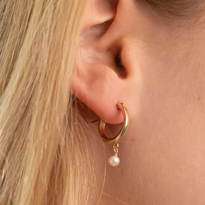Gold Filled Pearl Clasp Hoops TheRoseGypsy Earrings