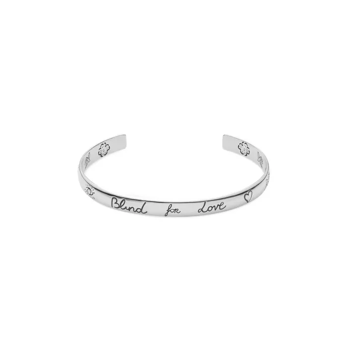 Gucci Sterling Silver 6mm Blind for Love Cuff Bracelet Gucci Bracelets