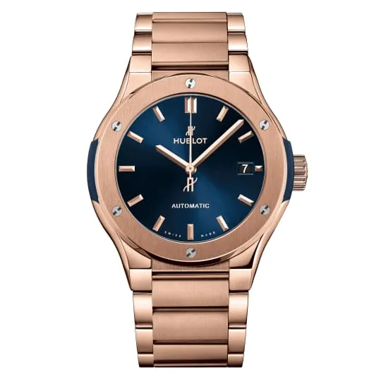 Hublot Bracelets Hublot Classic Fusion Blue King Gold 45mm Watch Ref 510OX7180OX Blue Dial 18K Rose Gold Bracelet Hublot Bracelets Hublot Classic Fusion Blue King Gold 45mm Watch Ref 510OX7180OX Blue Dial 18K Rose Gold Bracelet