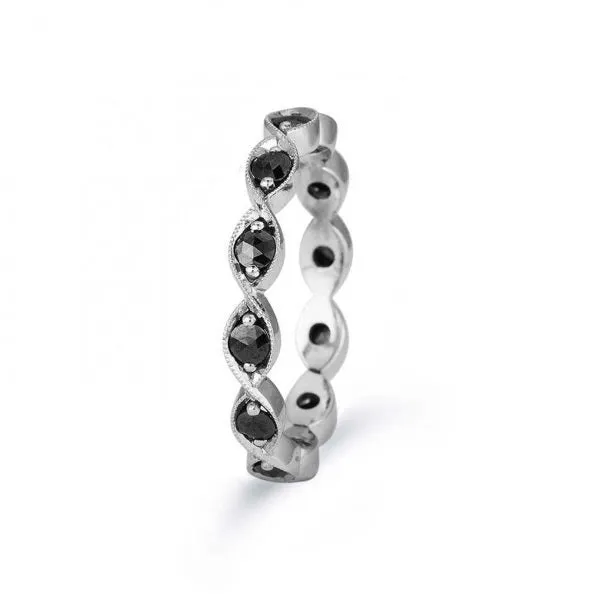 Jack Kelege 18K White Gold Black Diamond Band Jack Kelege Rings