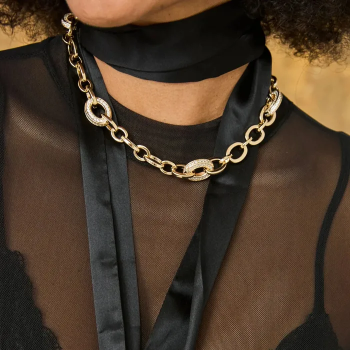 Jane Win Embellished Chunky Link Chain Necklace Jane Win Necklaces